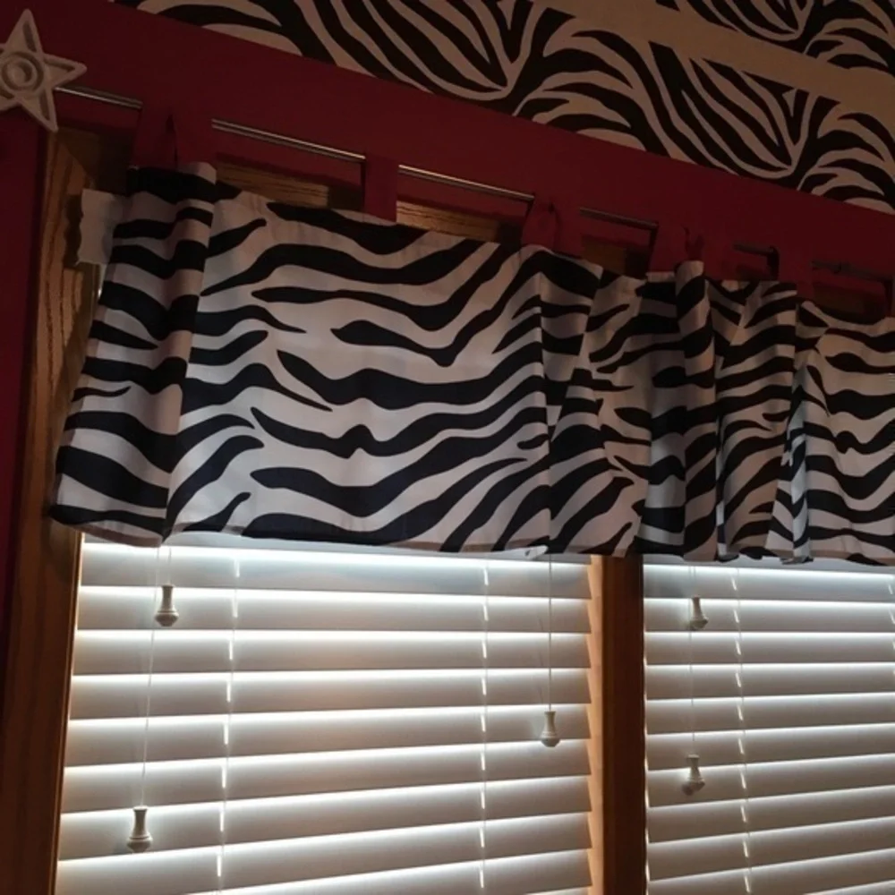 Sweet JoJo funky pink zebra curtain valances